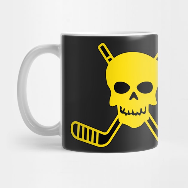 SKULL AND CROSSED HOCKEY STICKS by HOCKEYBUBBLE